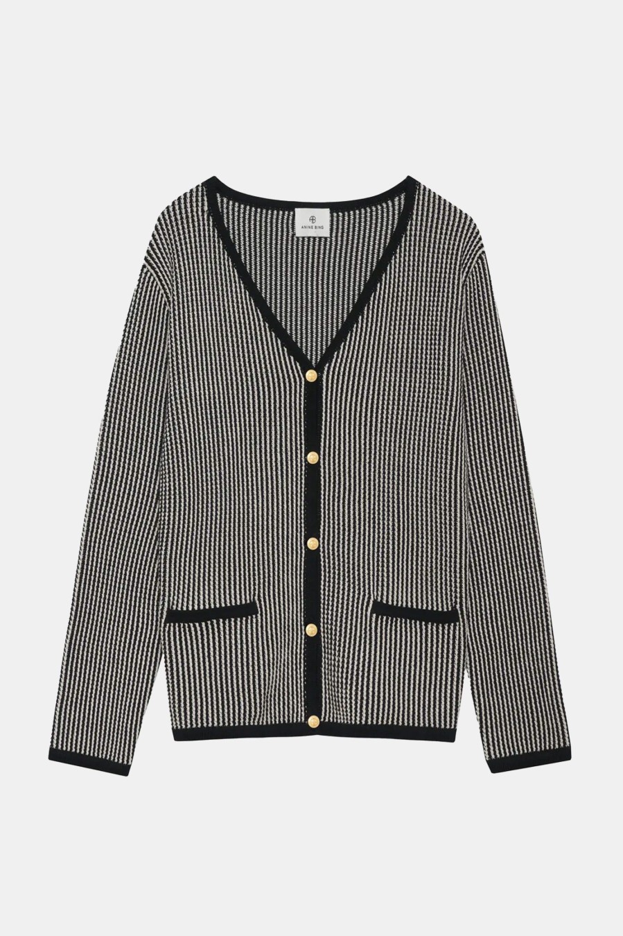 Knitwear And Sweaters Anine Bing | Dave Cardigan In Black & White Multi