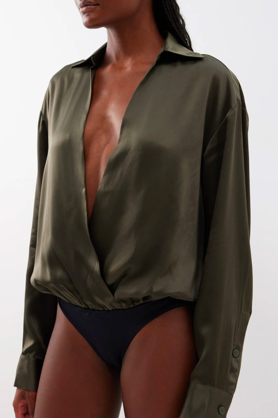 Tops And Shirts Christopher Esber | Silk Springs Shirt In Seaweed Green