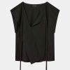 Tops And Shirts Lee Mathews | Andy Tie Neck Top In Black