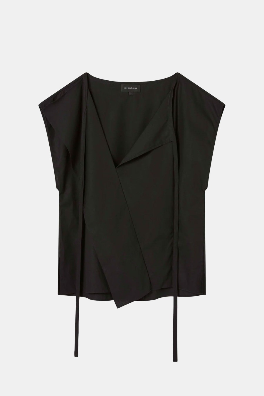 Tops And Shirts Lee Mathews | Andy Tie Neck Top In Black