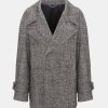 Coats And Jackets Victoria Beckham | Oversized Pea Coat In Monochrome Multi