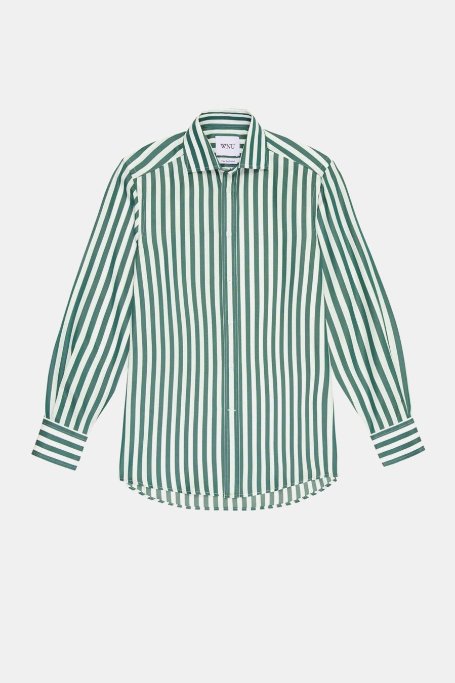 Tops And Shirts With Nothing Underneath | The Boyfriend Shirt In Forest Stripe Green