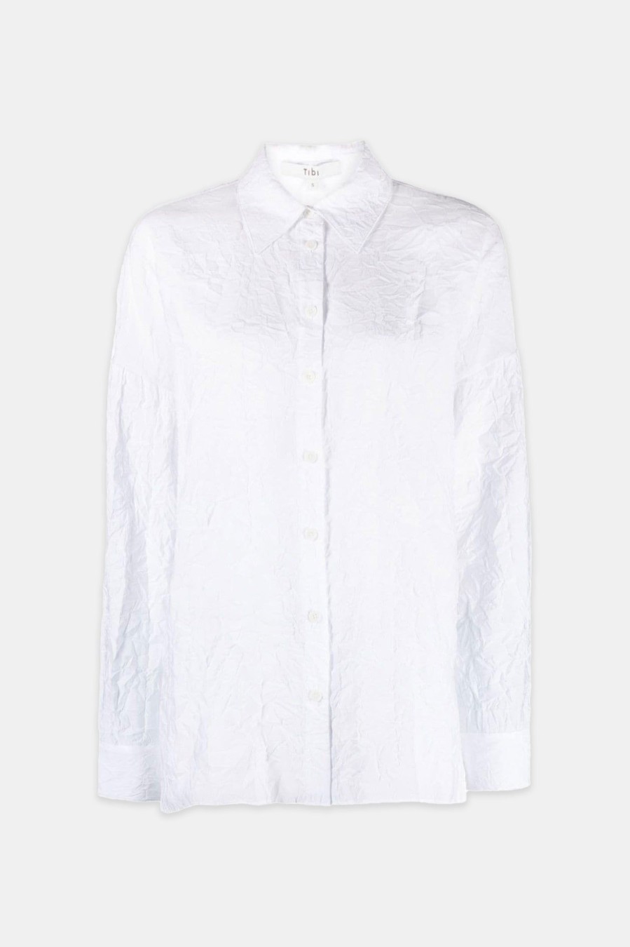 Tops And Shirts Tibi | Crinkle Oversized Shirt In White