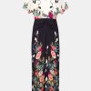 Dresses Saloni London | Marta Dress In Jardine Noir Multi