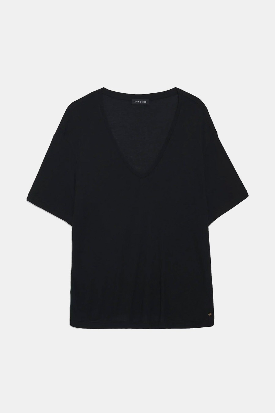 Tops And Shirts Anine Bing | Vale Tee In Cashmere Blend Black