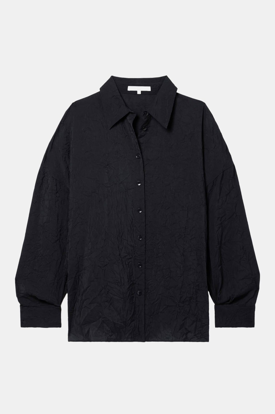 Tops And Shirts Tibi | Crinkle Oversized Shirt In Midnight Navy Blue