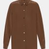 Tops And Shirts Theory | Classic Collar Shirt In Pecan Brown