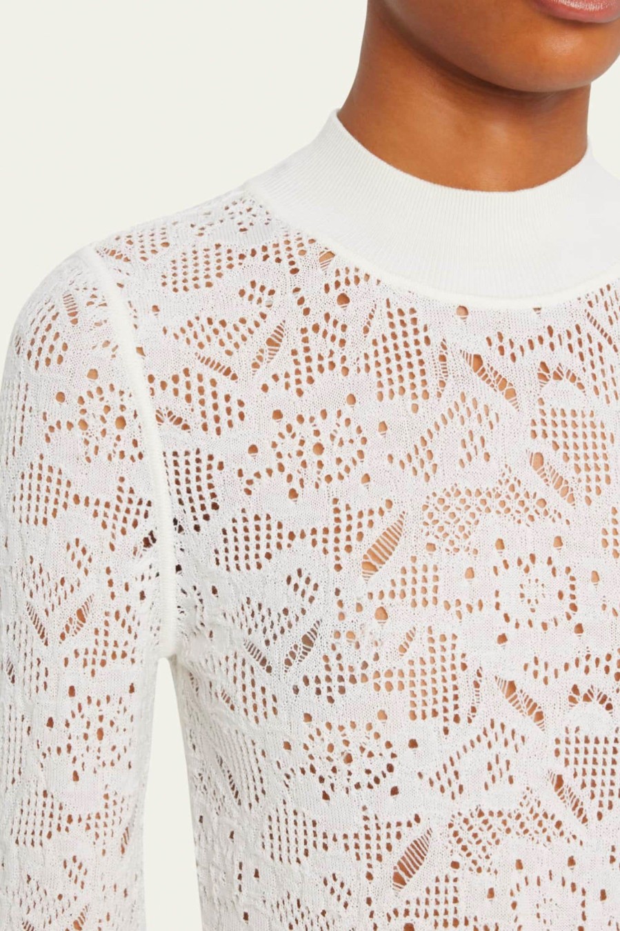 Knitwear And Sweaters Sea New York | Nelle Lace Sweater In Cream Neutrals