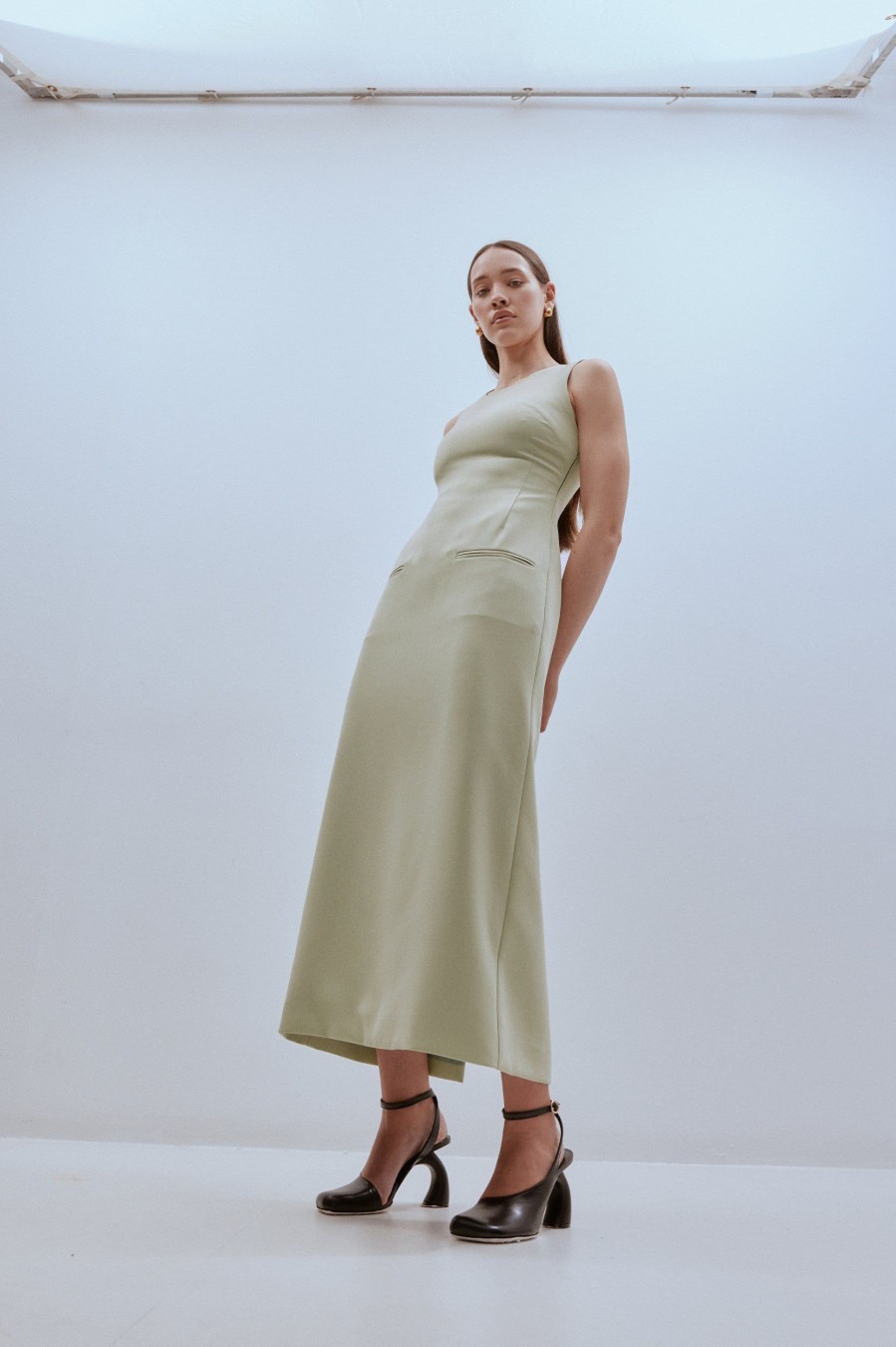 Dresses Harris Tapper | Antonia Dress In Moss Green