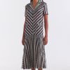 Dresses Saloni London | Sonia-C Dress In Pothos Stripe Multi