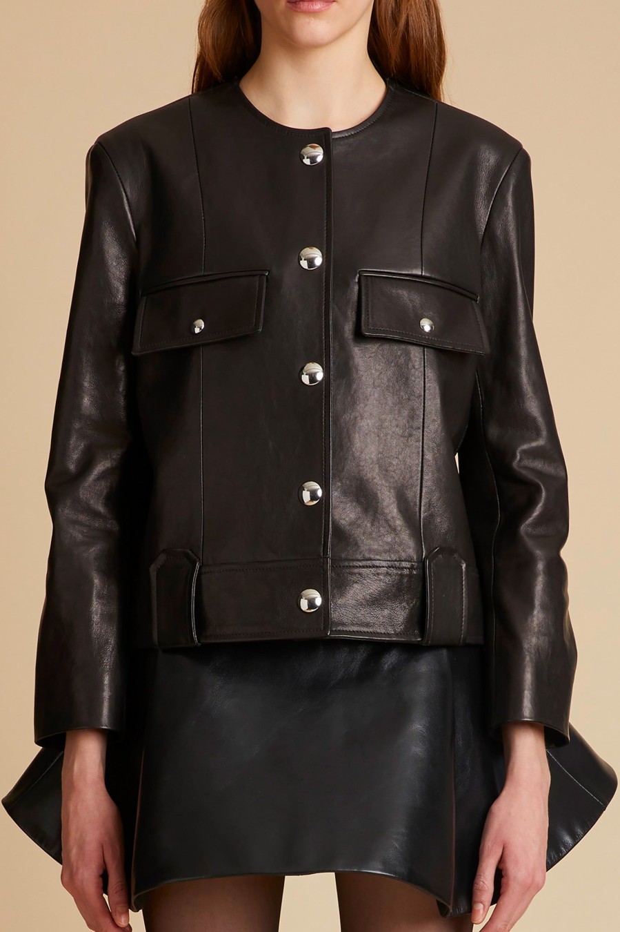 Coats And Jackets KHAITE | Laybin Jacket In Leather Black