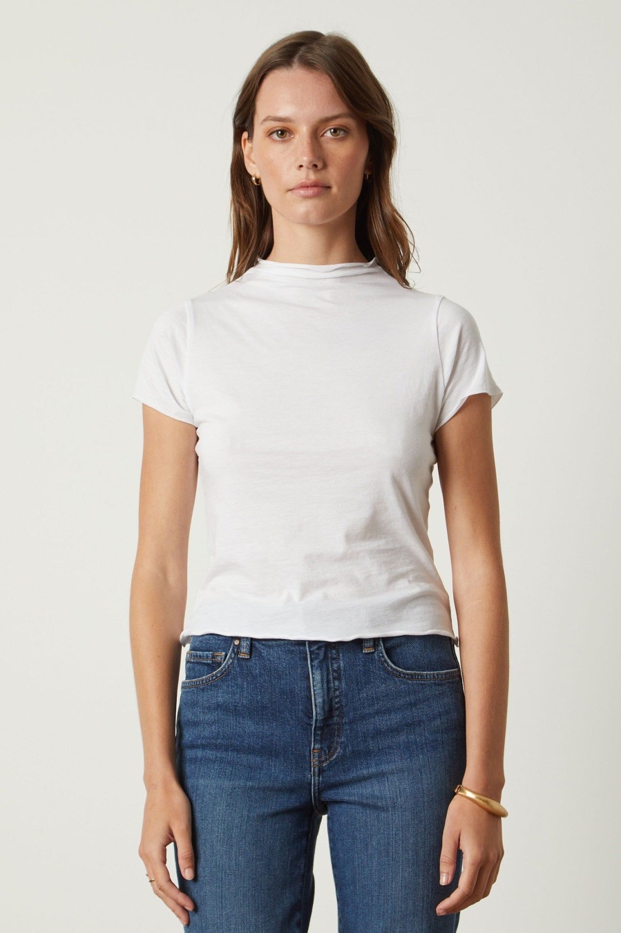 Tops And Shirts Velvet | Jackie Tee In White