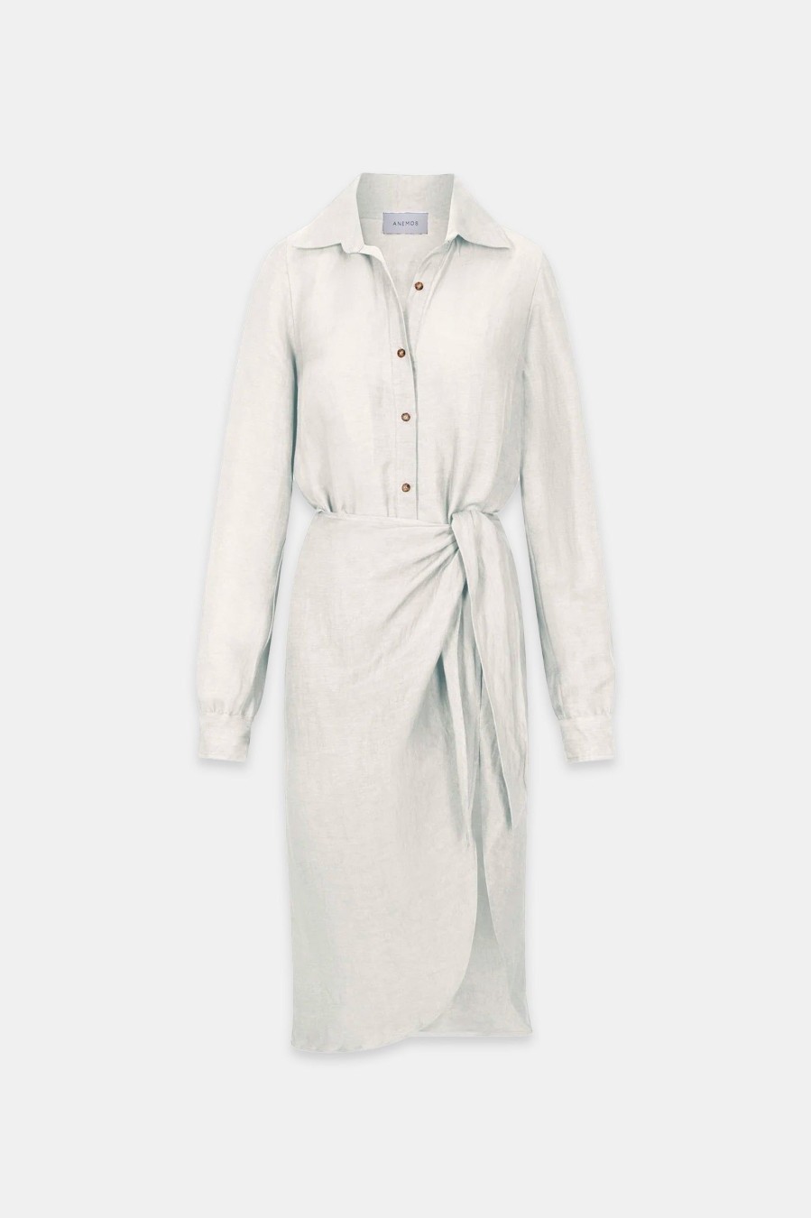 Dresses ANEMOS | The La Asymmetric Wrap Dress In White Neutrals