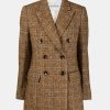 Coats And Jackets Rodebjer | Como Check Blazer In Caramel Brown Multi