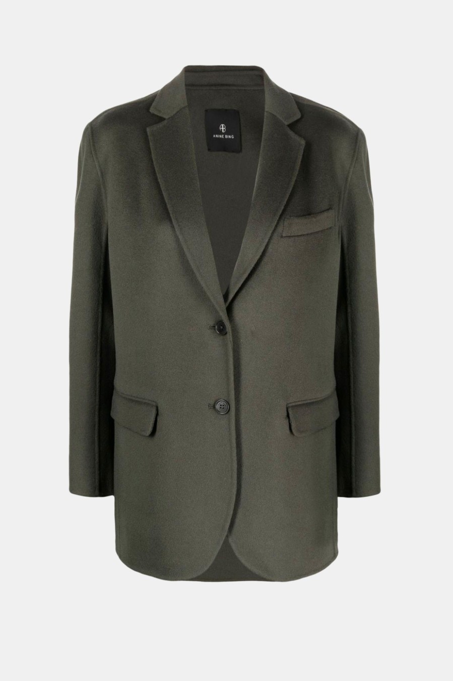 Coats And Jackets Anine Bing | Quinn Blazer In Olive Cashmere Blend Green