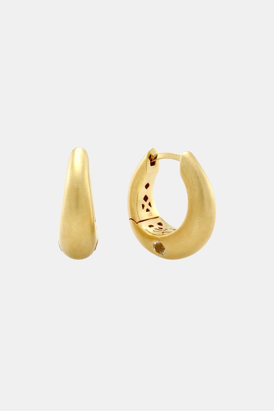 Accessories Mineraleir | Primrose Hoop In Gold 18Kt Brushed Gold Plated Sterling Silver