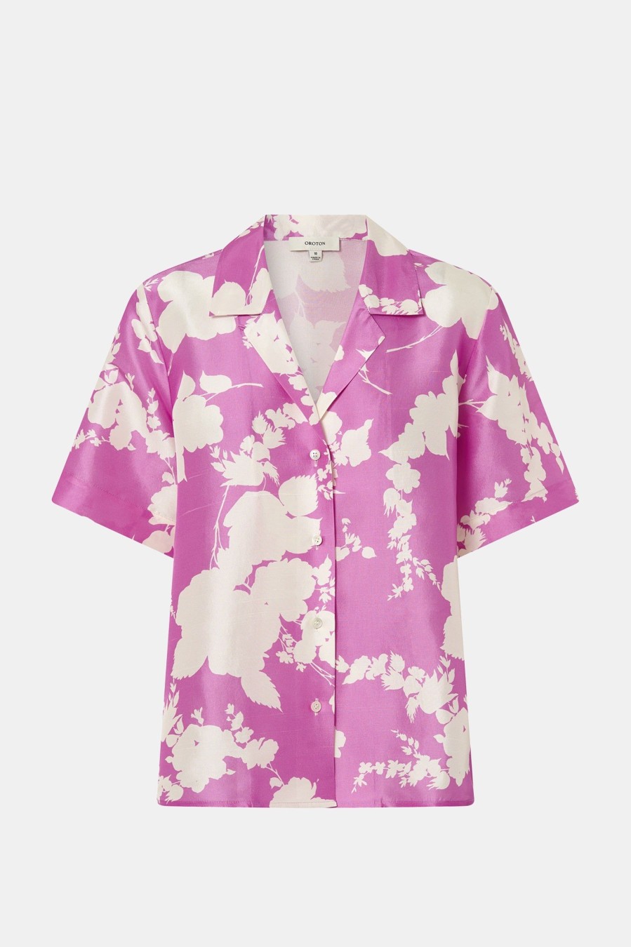 Tops And Shirts OROTON | Camp Silk Shirt In Carmine Pink