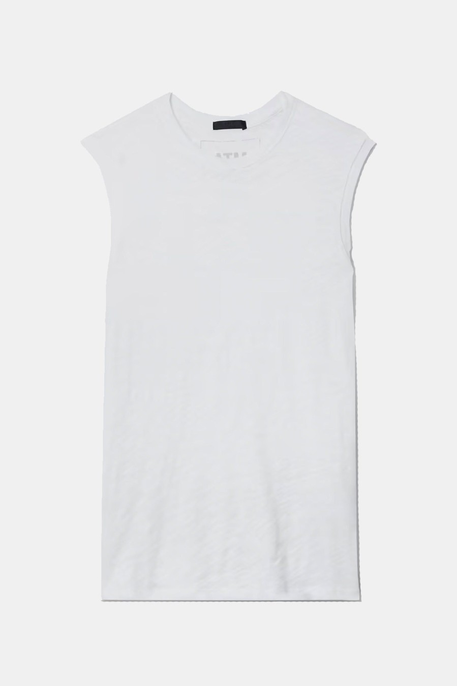 Tops And Shirts ATM Anthony Thomas Melillo | Slub Jersey Sleeveless Schoolboy Tee In White