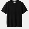 Tops And Shirts Soft Goat | Chunky Cashmere T-Shirt In Black