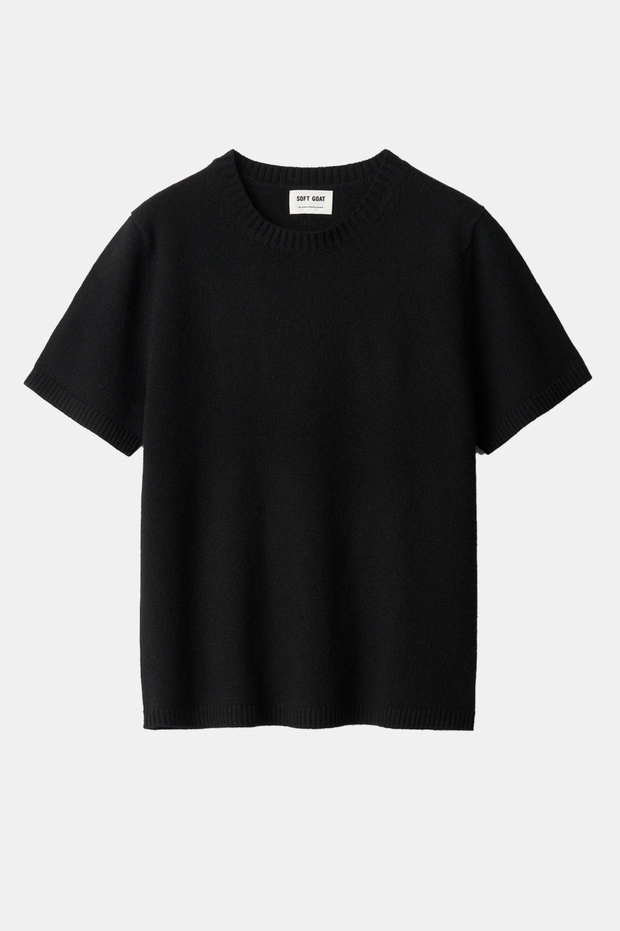 Tops And Shirts Soft Goat | Chunky Cashmere T-Shirt In Black