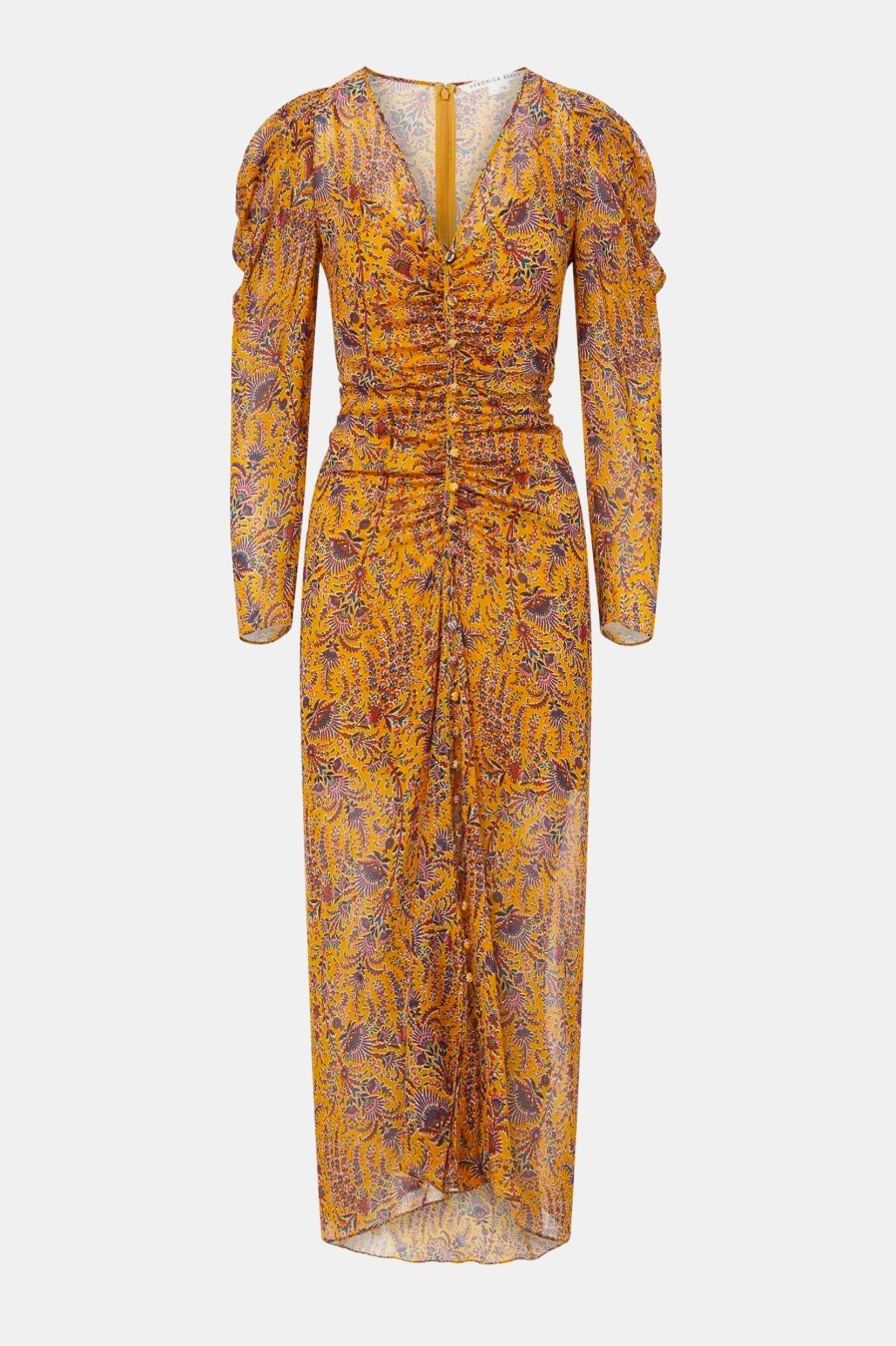 Dresses Veronica Beard | Ferrara Silk Dress In Saffron Multi