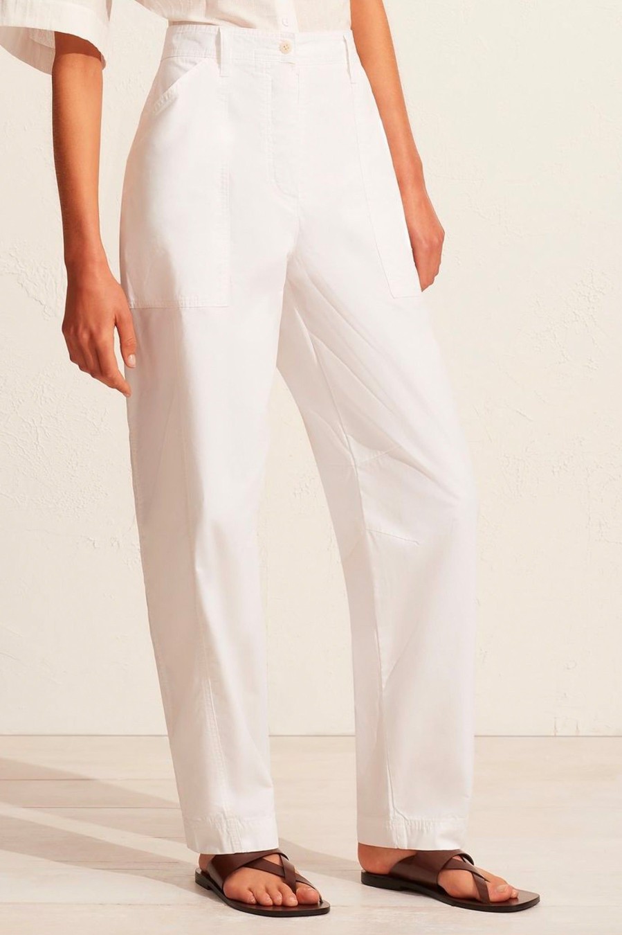 Trousers Matteau | Relaxed Cargo Pant In White