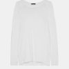 Tops And Shirts ATM Anthony Thomas Melillo | Slub Jersey Ls Destroyed Wash Tee In White