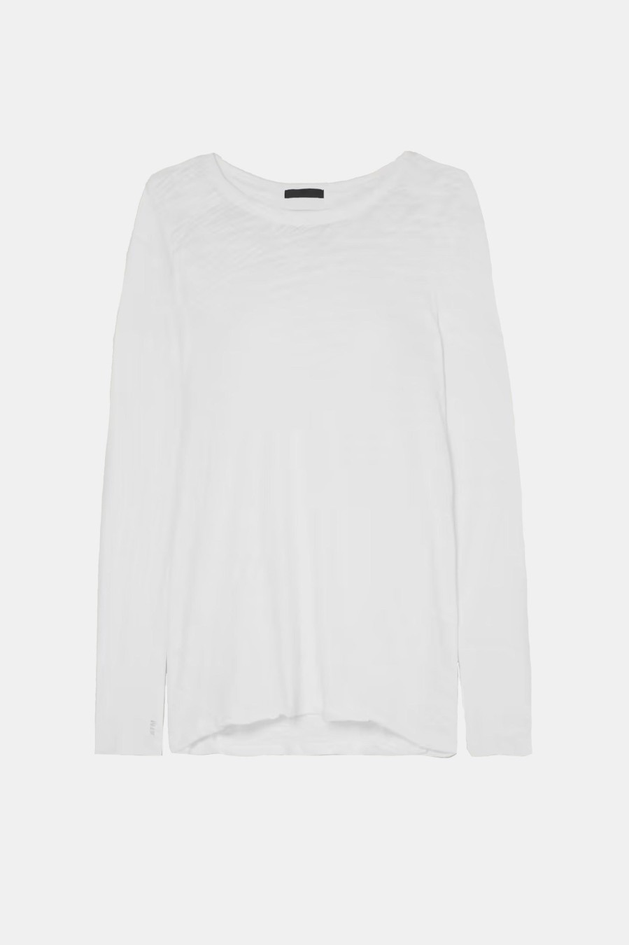 Tops And Shirts ATM Anthony Thomas Melillo | Slub Jersey Ls Destroyed Wash Tee In White