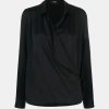 Tops And Shirts Theory | Wrap Silk Blouse In Black