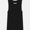 Tops And Shirts Rebe | Ribbed Tank Top In Black