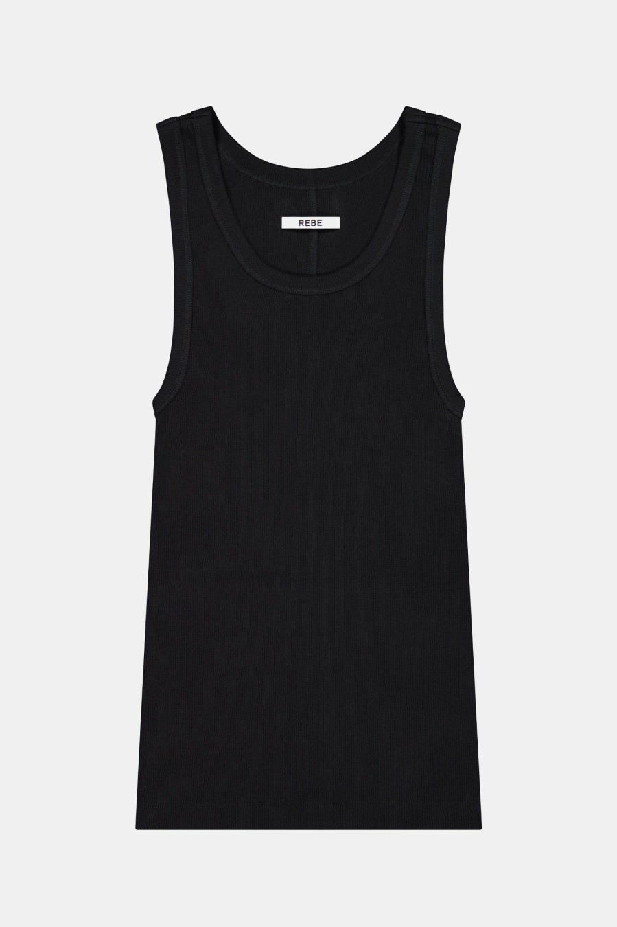 Tops And Shirts Rebe | Ribbed Tank Top In Black