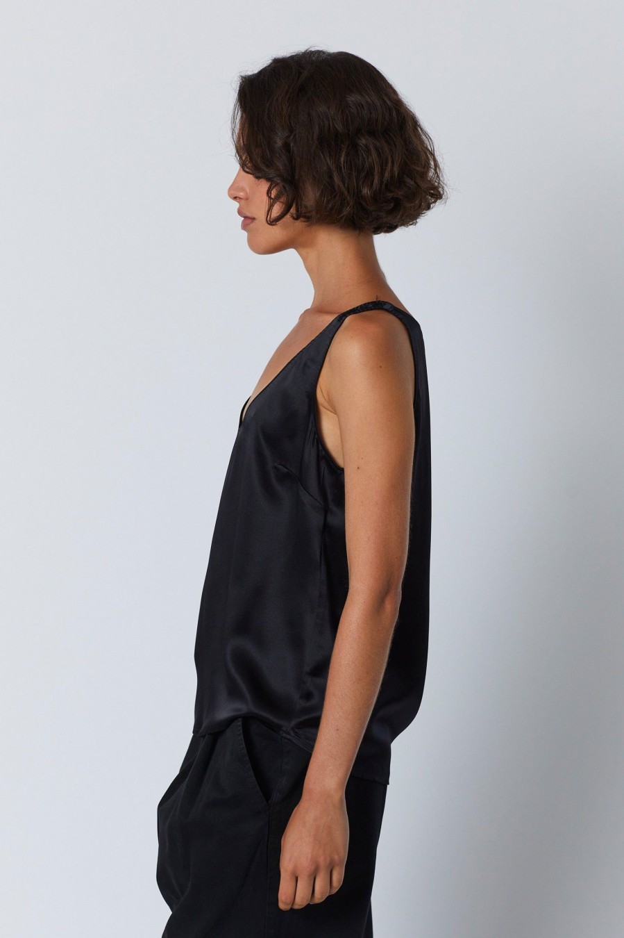 Tops And Shirts Velvet | Nolita Silk Cami In Black