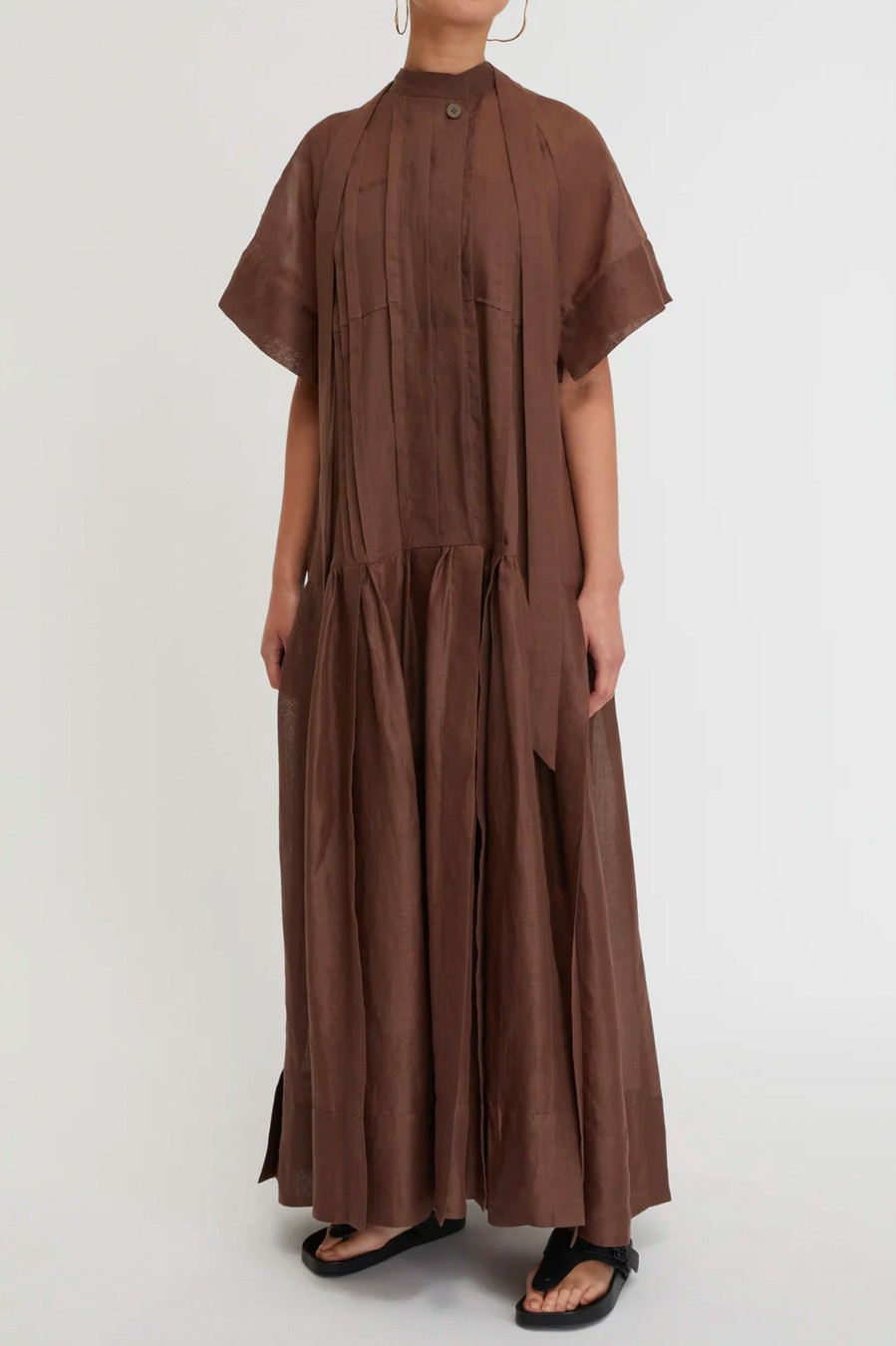 Dresses Lee Mathews | Hana Dress In Chocolate Brown