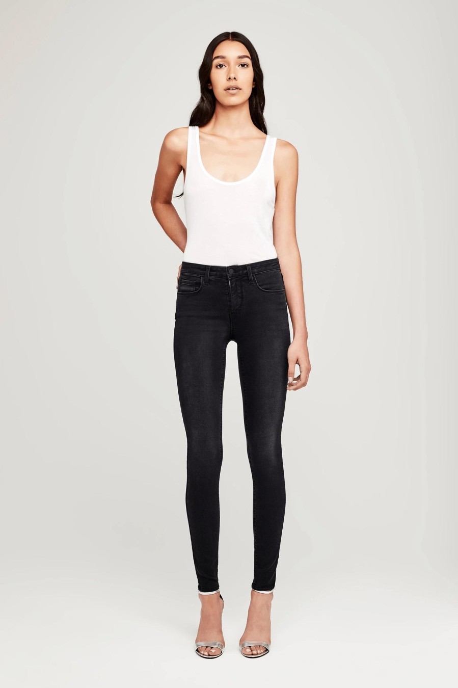 Denim L'Agence | Marguerite Jean In Dark Graphite Grey