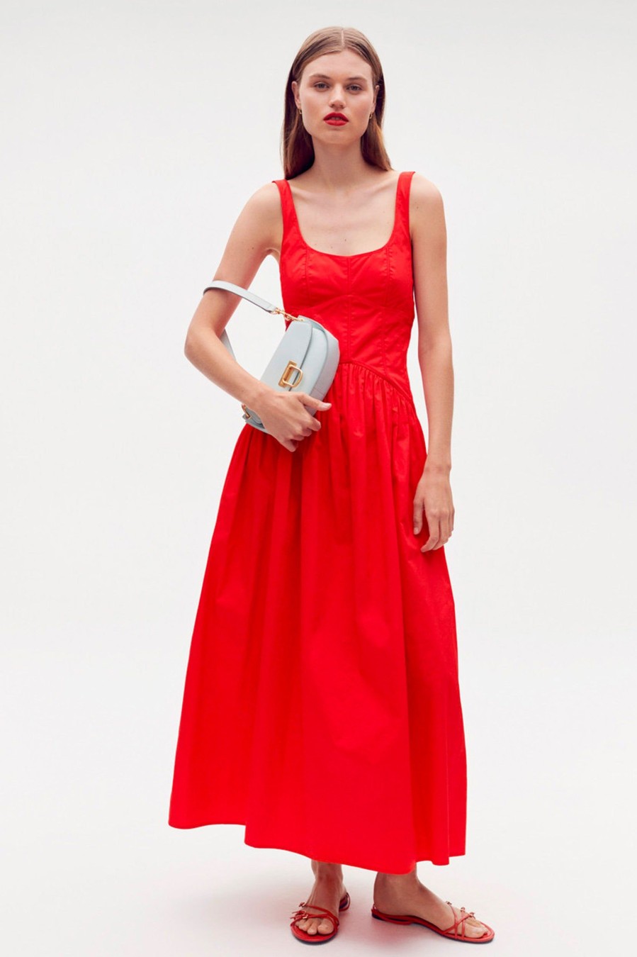 Dresses OROTON | Tie Back Sundress In Poppy Red