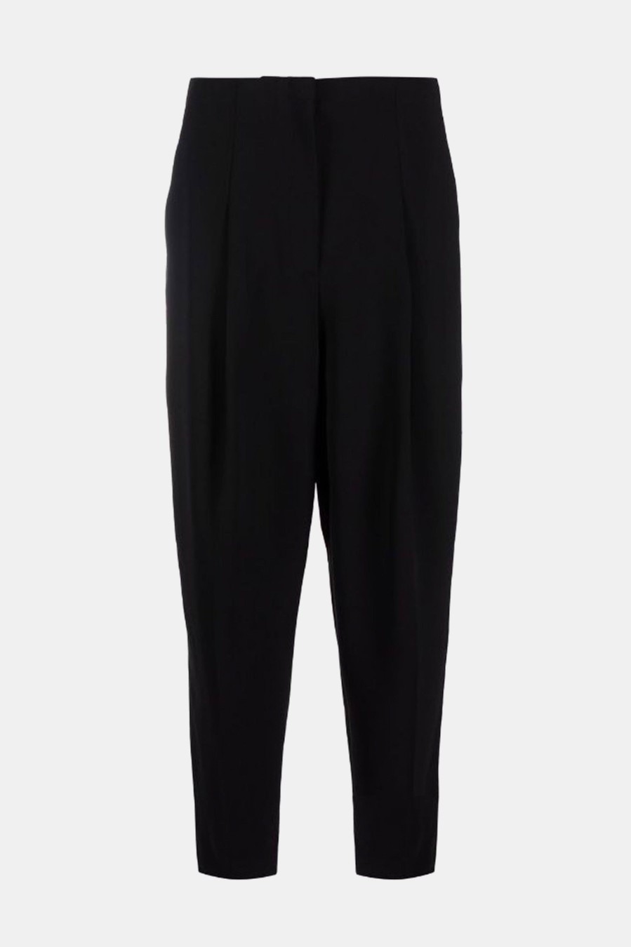 Trousers Theory | Carrot Crepe Pant In Black