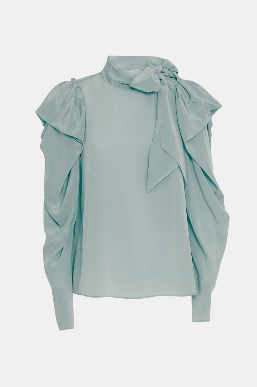 Tops And Shirts ULLA JOHNSON | Brea Silk Blouse In Agave Blue