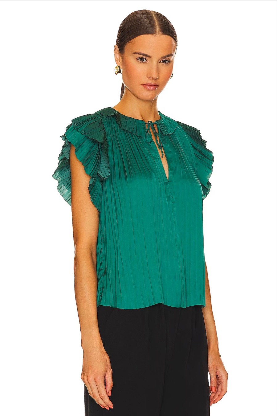 Tops And Shirts ULLA JOHNSON | Elli Top In Jadeite Green