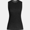 Tops And Shirts Tibi | Sage Crinkle Lyocell Fitted Tank In Black