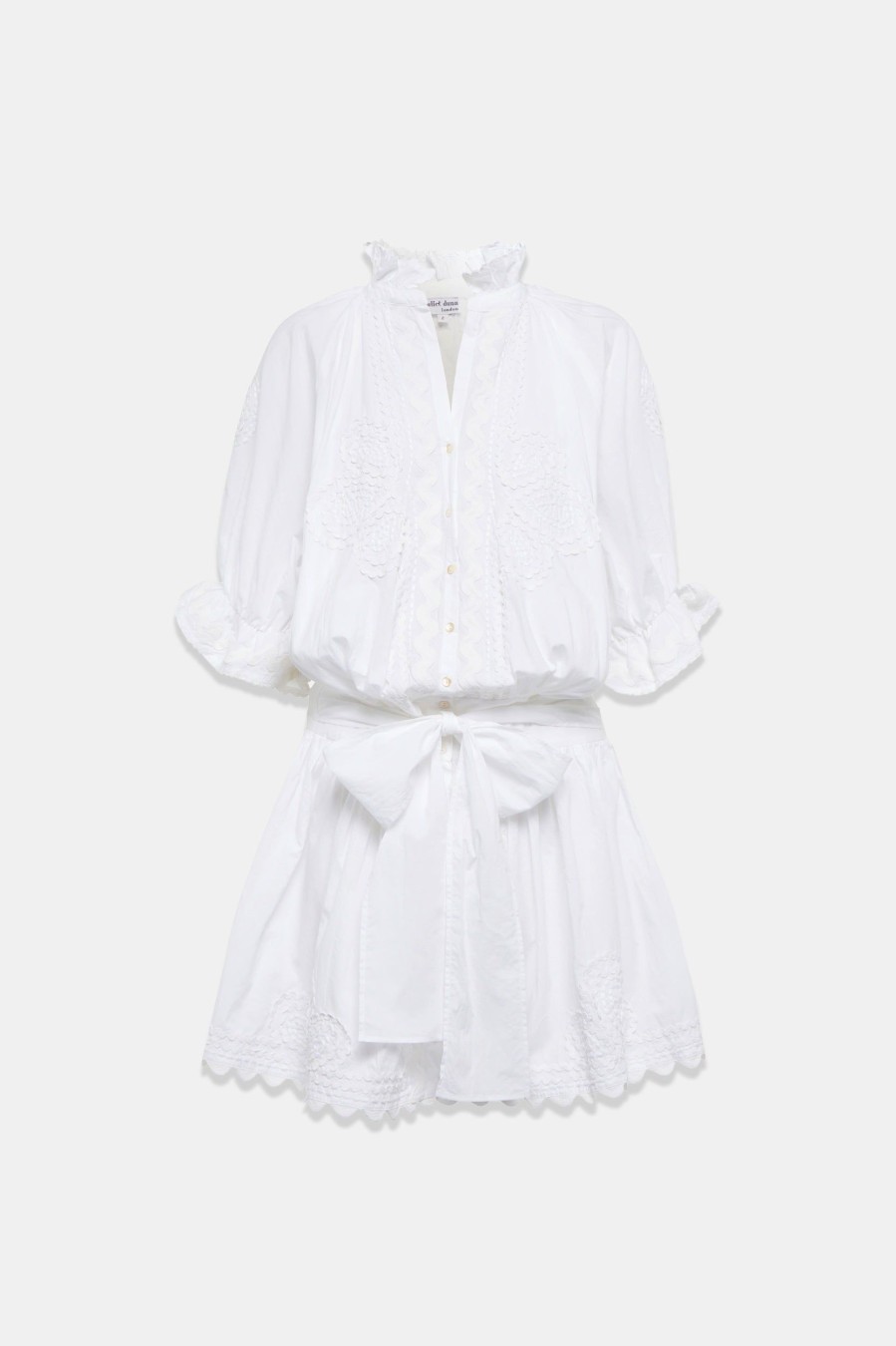 Dresses Juliet Dunn London | Blouson Poplin Dress In White