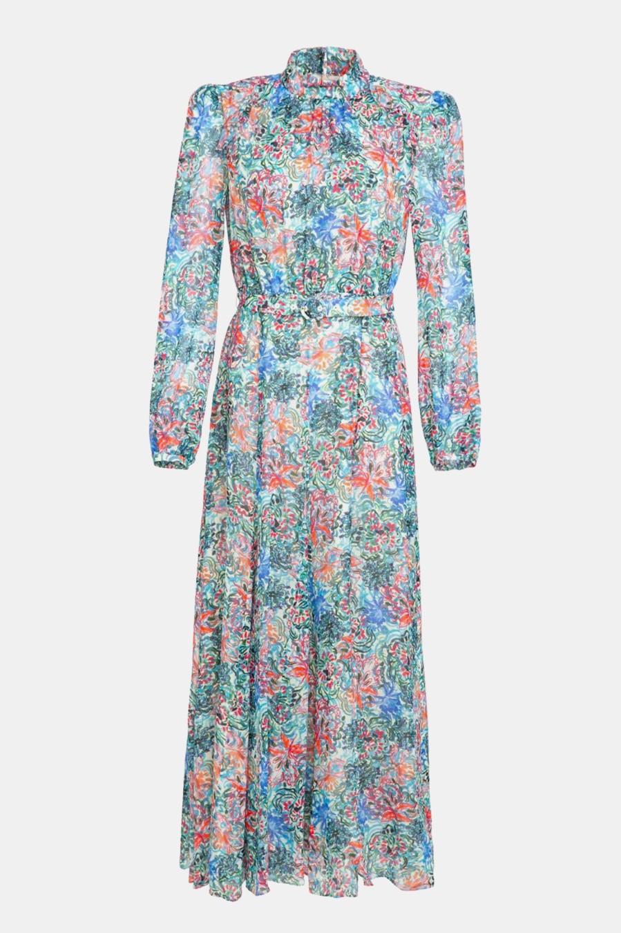 Dresses Saloni London | Jacquie-B Dress In Orchard Sage Floral