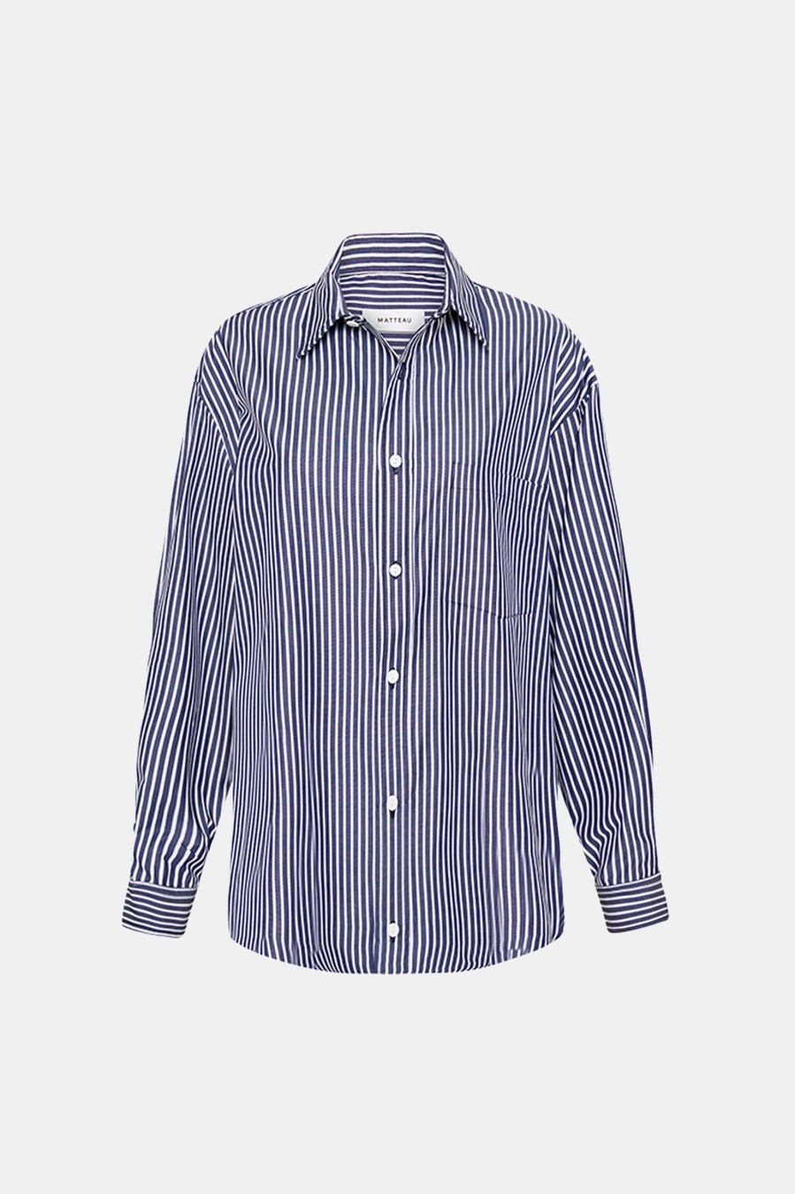 Tops And Shirts Matteau | Classic Stripe Shirt In Navy Blue