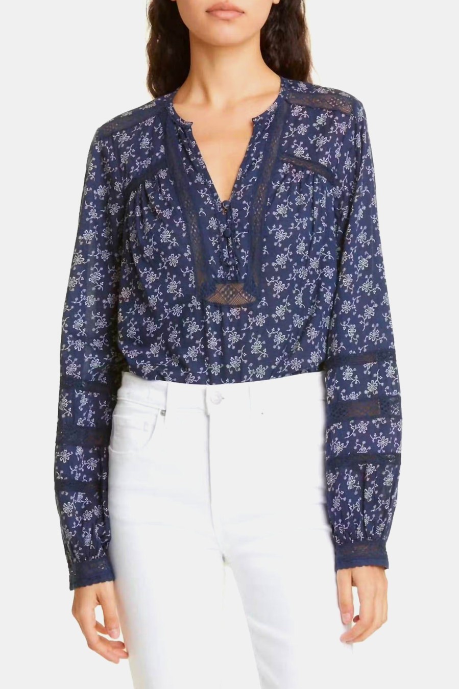 Tops And Shirts Veronica Beard | Kent Top In Blue Floral Multi