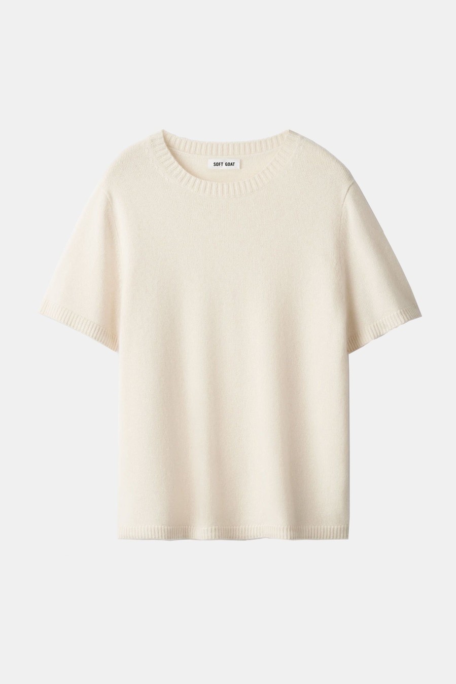 Tops And Shirts Soft Goat | Chunky Cashmere T-Shirt In Feather White