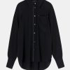 Tops And Shirts Lee Mathews | Cassini Silk Shirt In Black