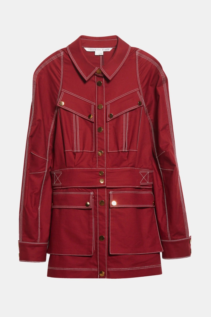 Coats And Jackets Veronica Beard | Keswick Jacket In Deep Brick Red