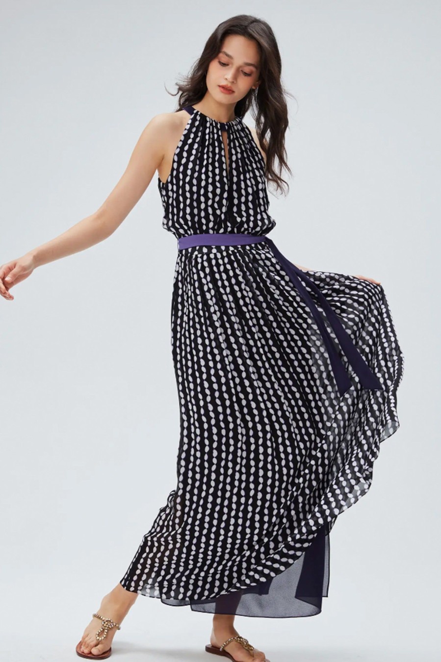 Dresses Diane Von Furstenberg | Miriam Dress In Shibori Dots Multi