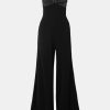 Jumpsuits Saloni London | Rachel Embellished Bow Jumpsuit Black