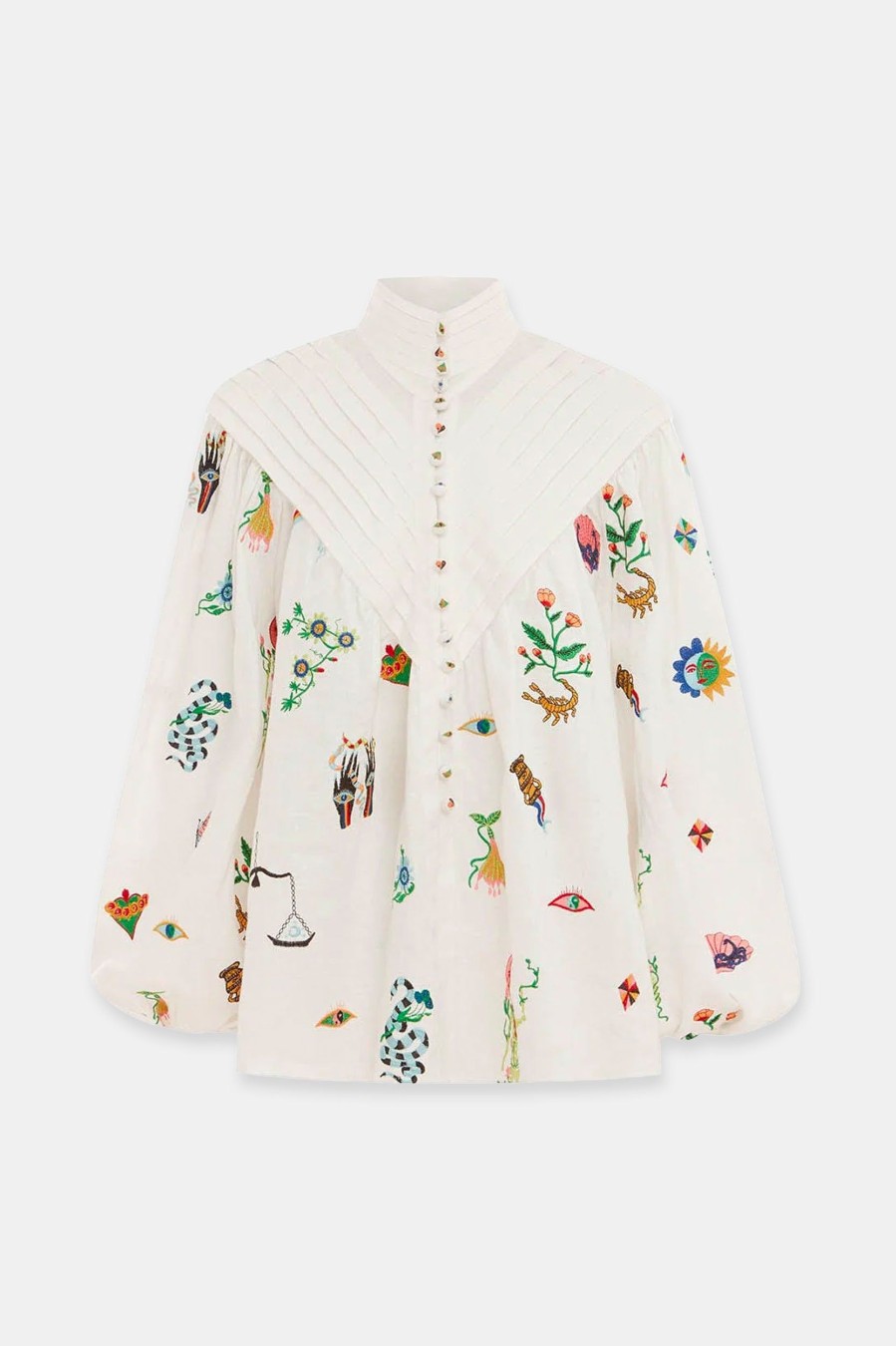 Tops And Shirts ALEMAIS | Atticus Embroidered Shirt Multi