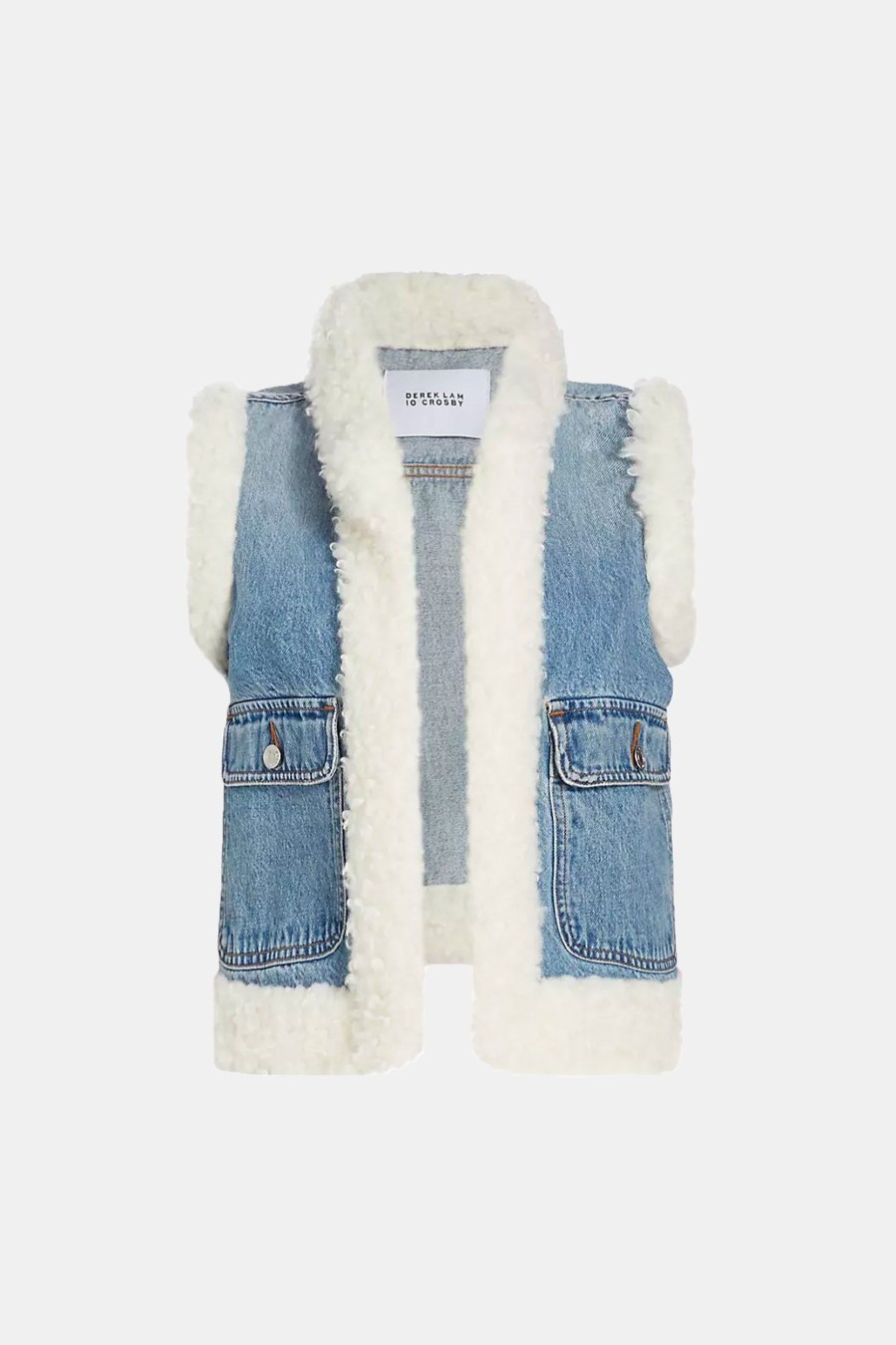 Denim Derek Lam 10 Crosby | Jaime Shearling Lined Vest Denim